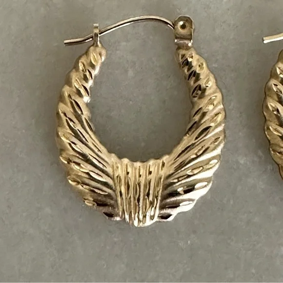 10k Solid Gold Hoop Earrings - Picture 7 of 15